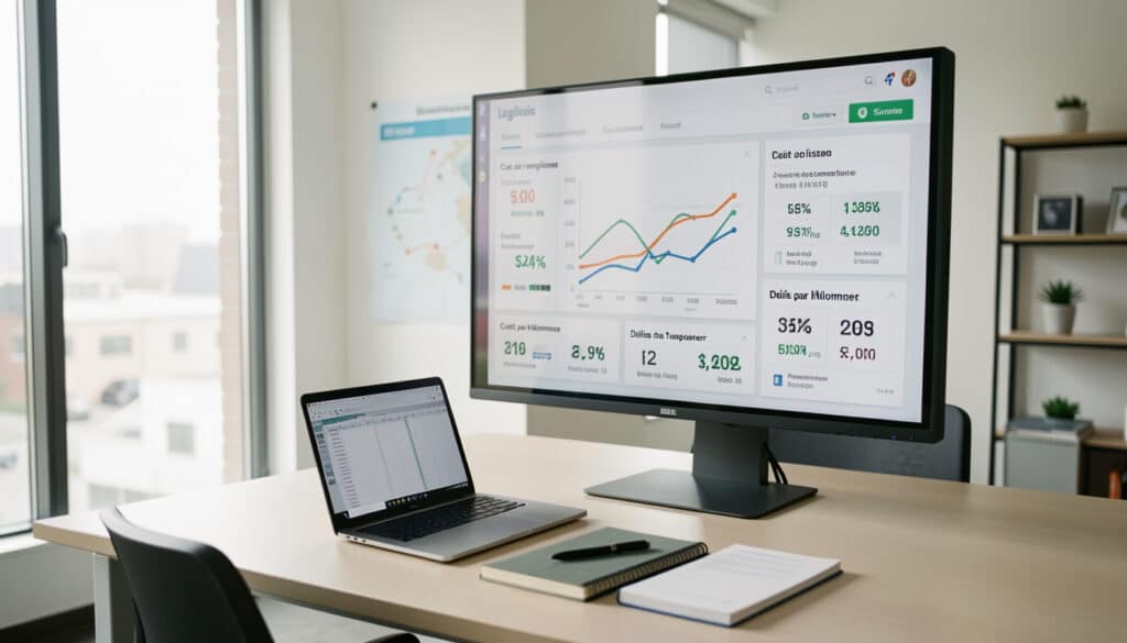 Tableau de bord des coûts de transport et KPI utiles