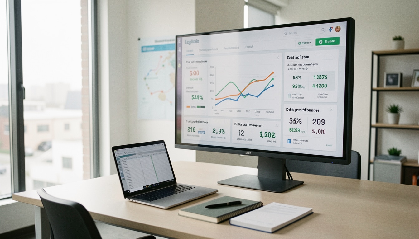 Tableau de bord des coûts de transport et KPI utiles